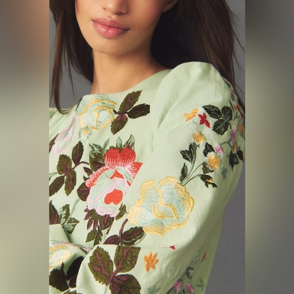 NWT Anthropologie Let Me Be Long-Sleeve Embroidered Mini Dress - Picture 3 of 10